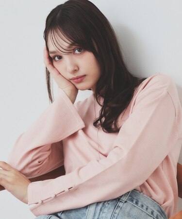 袖スリットスリーブニット【洗濯機洗い可】