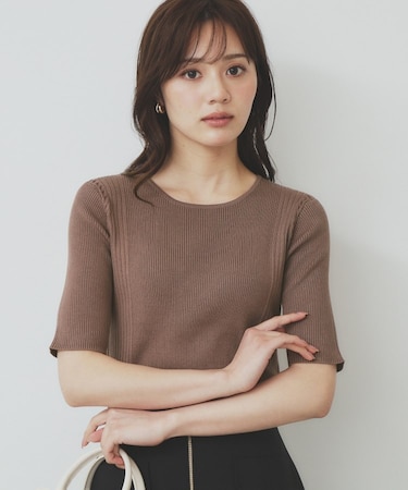 リブケーブルニット【洗濯機洗い可】