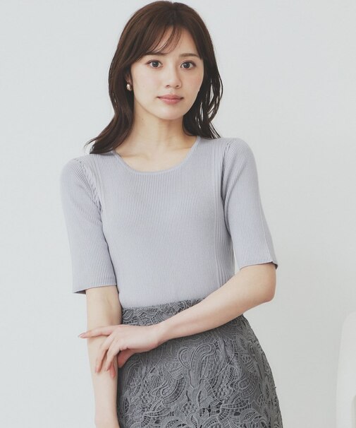 リブケーブルニット【洗濯機洗い可】