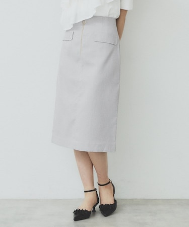 ジップタイトスカート【洗濯機洗い可/イージーアイロン】