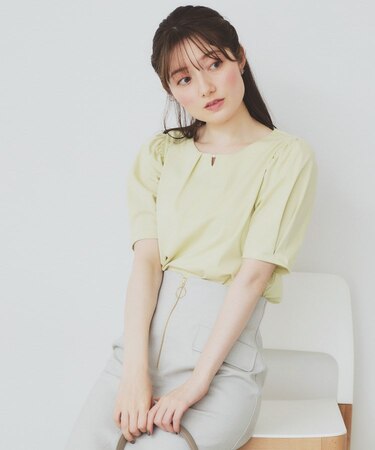 フロントパール調タックパフトップス【UV/接触冷感/洗濯機洗い可】