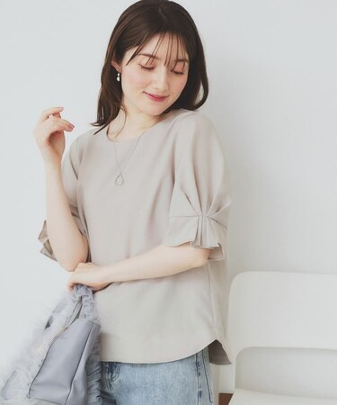 《8色展開/XS-LLサイズ》タックパフスリーブブラウス【洗濯機洗い可/吸水速乾/防シワ/抗ピル】