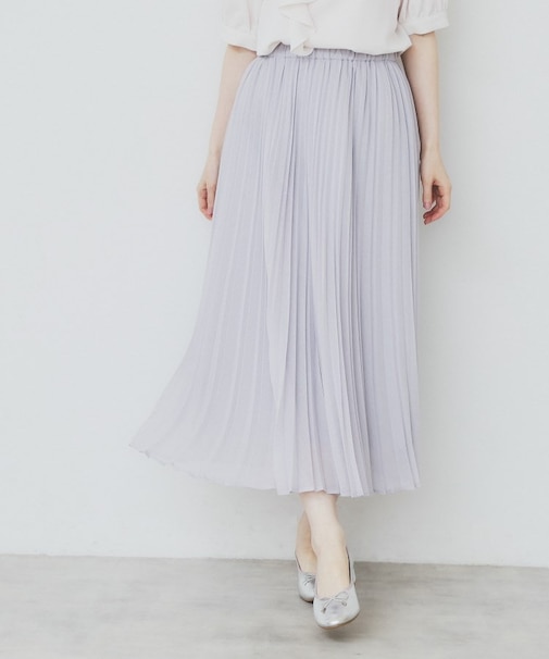 シアープリーツフレアスカート【洗濯機洗い可】