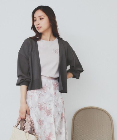 《6色展開》リラクシーショートカーディガン【洗濯機洗い可/接触冷感/抗ピル】