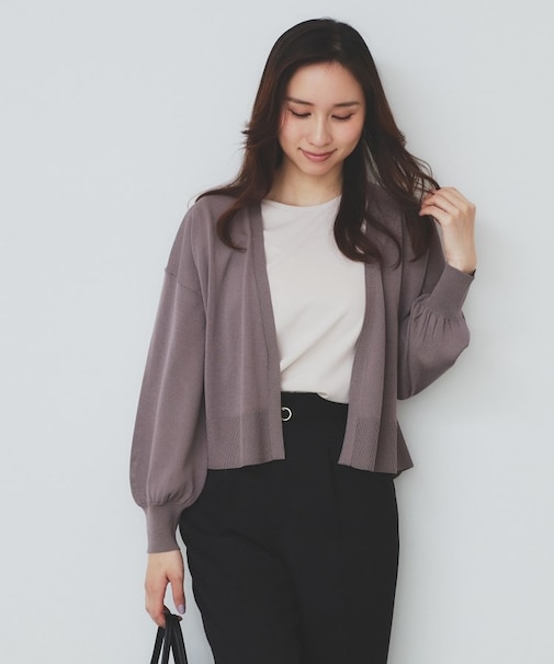 《6色展開》リラクシーショートカーディガン【洗濯機洗い可/接触冷感/抗ピル】