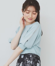 《6色展開/XS-LLサイズ》ドライタッチ デザインスリーブニット【洗濯機洗い可/接触冷感/抗ピル】