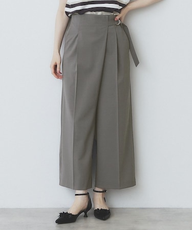 ラップストレートパンツ【接触冷感/抗ピル/洗濯機洗い可/イージーアイロン】