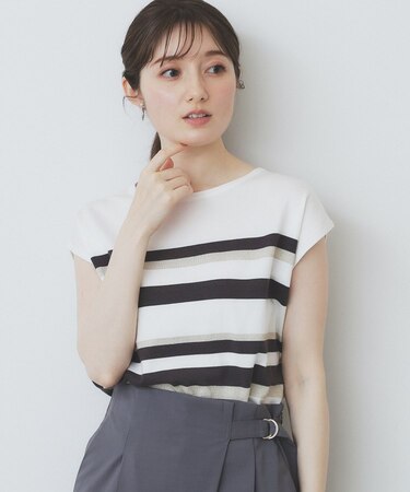 《XS-LLサイズ》フレンチスリーブニット【洗濯機洗い可/抗ピル】