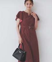 《S-3Lサイズ》フリルスリーブワンピース【洗濯機洗い可】