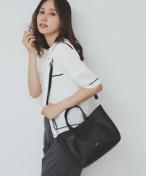 【軽量合皮】2WAYミドルサイズトートバッグ