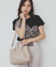 【軽量合皮】2WAYミドルサイズトートバッグ