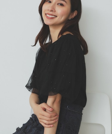 チュールドッキングバルーントップス【洗濯機洗い可/接触冷感】