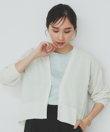 《5色展開》コンパクトショートカーディガン【洗濯機洗い可】