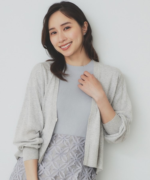 hisahisa です★ Airy Cool ショートカーディガン A part by｜【洗える】前後2WAYチャイニーズラクーンショート