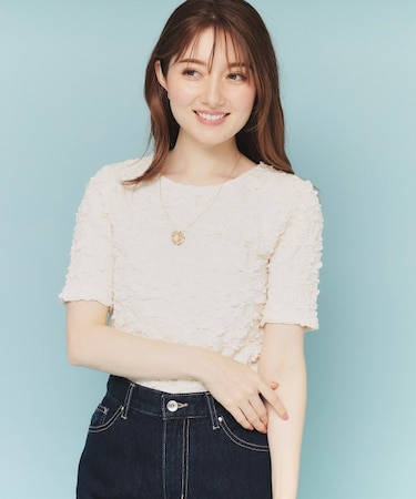 ジャカードコンパクトトップス【洗濯機洗い可】