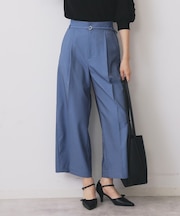 ベルト付きストレッチワイドパンツ【洗濯機洗い可】