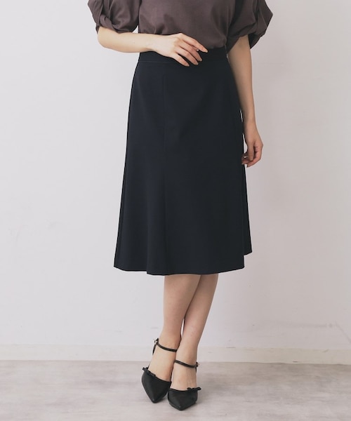 タグ付き CIVIDINI ジャージーストレッチフレアースカート 大きいサイズ＞ストレッチライトチノロングフレアスカート（接触