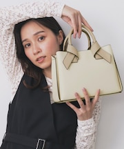 【2WAY】リボンハンドルミドルトートバッグ