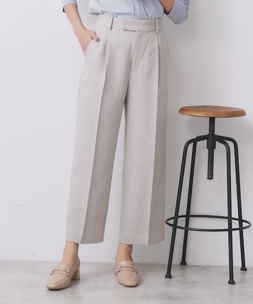 ワイドストレートパンツ/セットアップ対応可【洗濯機OK/イージー