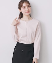 フロントタックモチーフポンチトップス【洗濯機OK】