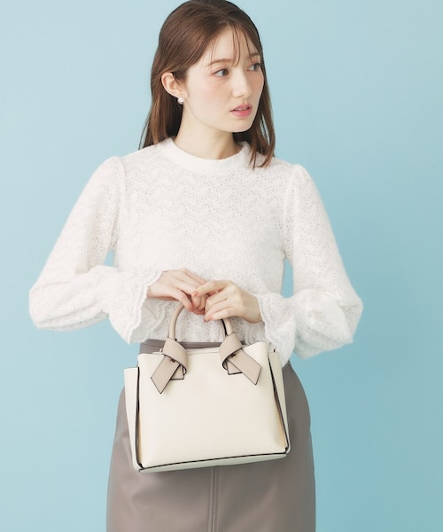 フェザーレースハイネックキャンディトップス【洗濯機OK