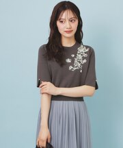 フラッグ刺繍ドッキングプリーツワンピース【洗濯機可】