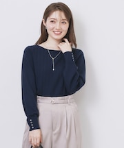 ボートネックケーブルニット【洗濯機OK/抗ピル】