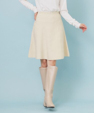 フレアミニニットスカート【洗濯機OK】