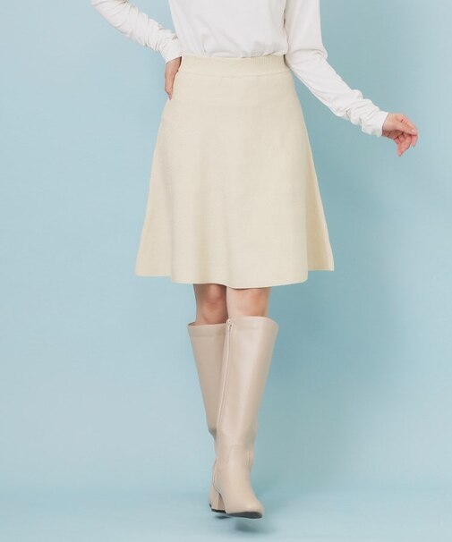 フレアミニニットスカート【洗濯機OK】