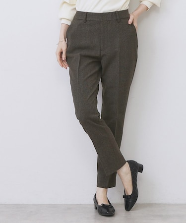 ウォームストレッチテーパードパンツ【洗濯機OK/防シワ/吸湿発熱】《XS～3L》