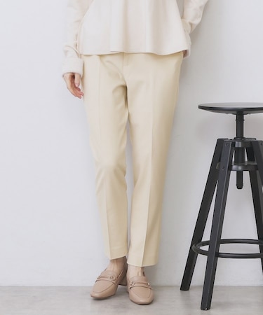 ウォームストレッチテーパードパンツ【洗濯機OK/防シワ/吸湿発熱】《XS～3L》