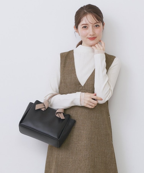 ヴィンテージツイードジャンスカ【洗濯機OK/防シワ】