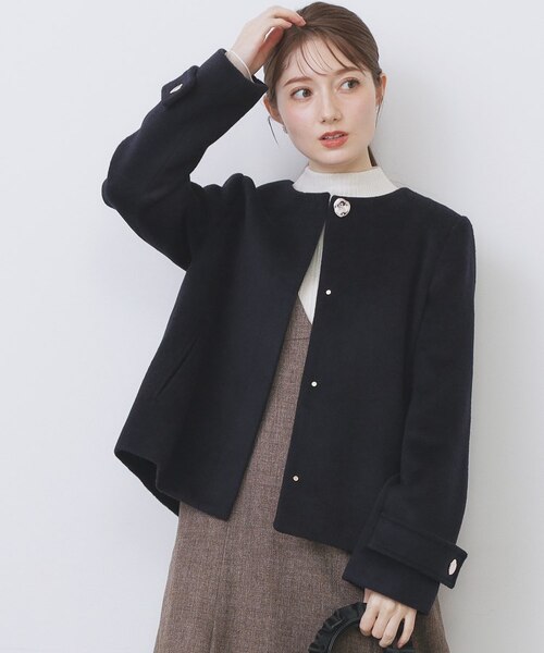 ノーカラーショートコート｜インデックスの通販｜&mall（アンドモール