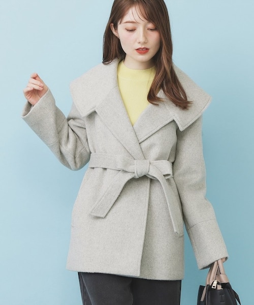 ベルト付ビッグカラーミドルコート｜インデックスの通販｜&mall