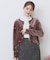 小花刺繍ベロアショートカーディガン【洗濯機可】