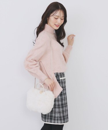 【2WAY】フェイクファーラウンドショルダーバッグ