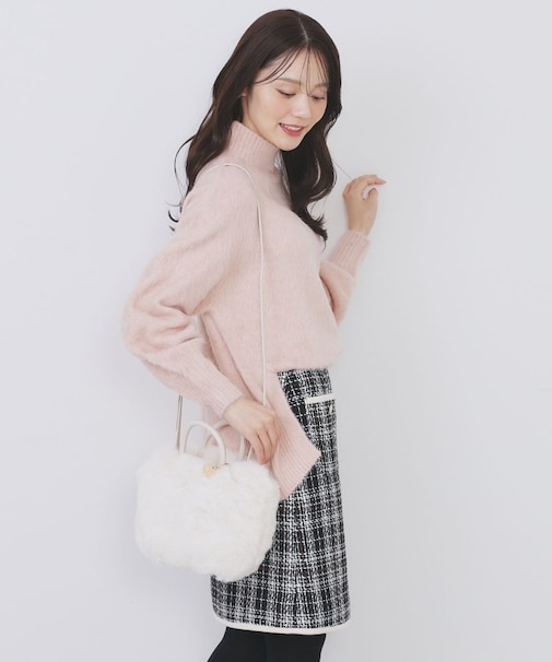 【2WAY】フェイクファーラウンドショルダーバッグ