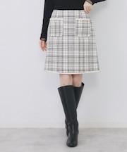 チェックツィードスカート/セットアップ対応【洗える】