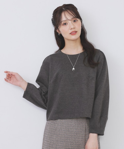 コンパクトパフトップス【洗濯機OK/抗ピル/ストレッチ】