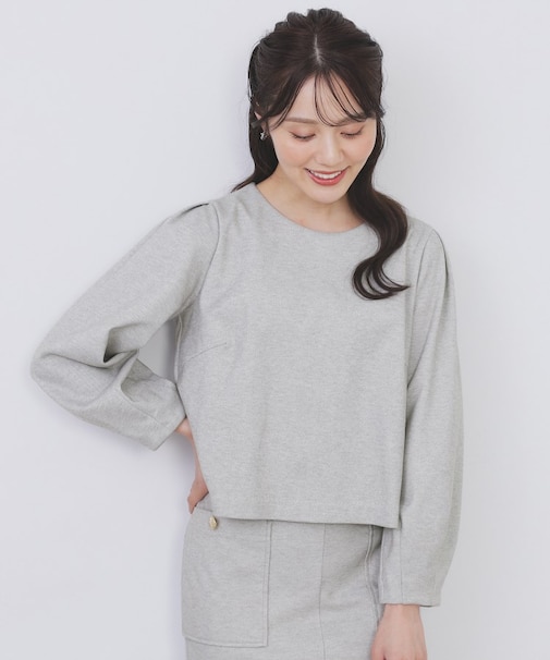 コンパクトパフトップス【洗濯機OK/抗ピル/ストレッチ】