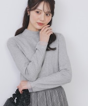 ランダムリブハイネックトップス【洗濯機OK/吸湿発熱】