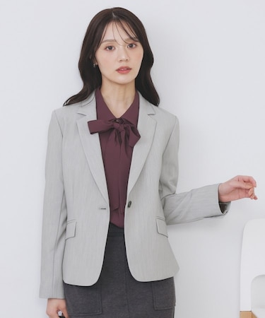 ストレッチテーラードジャケット/セットアップ対応【洗える/防シワ】