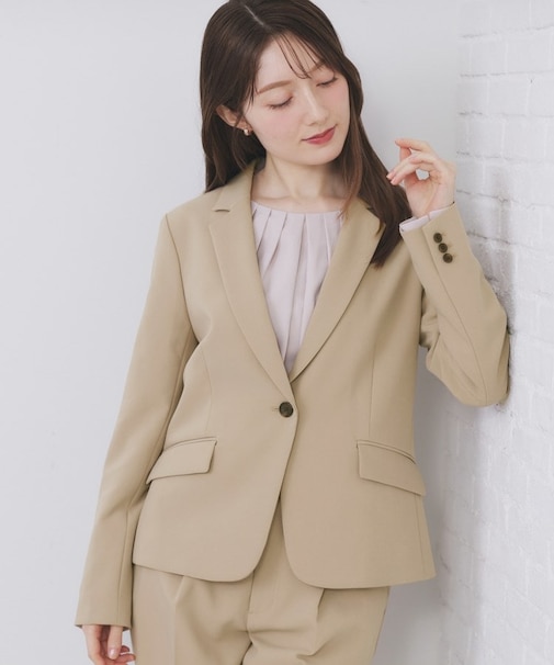 ストレッチテーラードジャケット/セットアップ対応【洗える/防シワ】