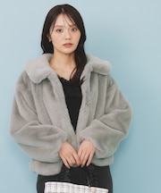 エコファーショートコート【洗える】