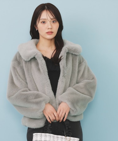 エコファーショートコート【洗える】