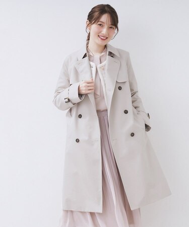 トレンチコート【洗濯機OK/撥水/花粉対応】《XS～3L》