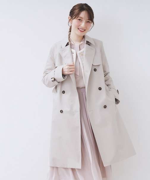 トレンチコート【洗濯機OK/撥水/花粉対応】《XS～3L》