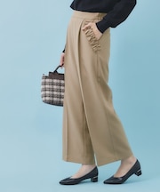 フリルポケットストレートパンツ【洗濯機可・防シワ】