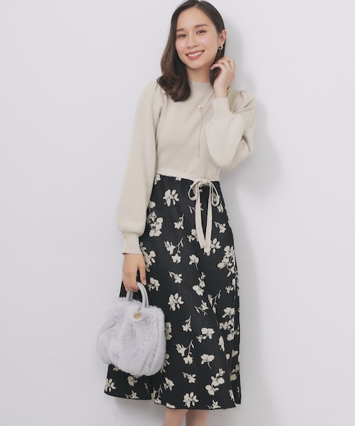 アソートパターンニットワンピース【洗濯機可・抗ピル】