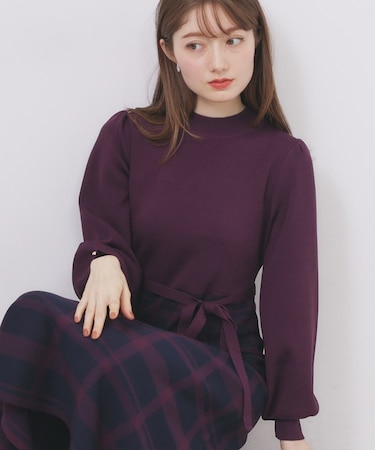 ハイネックニットワンピース【洗濯機OK/抗ピル】